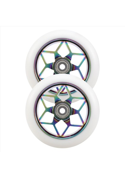 2 Adet 110MM Scooter Tekerleği Pu Tekerlek Kalın Akrobasi Rulmanlı (Beyaz) (Yurt Dışından) modelleri