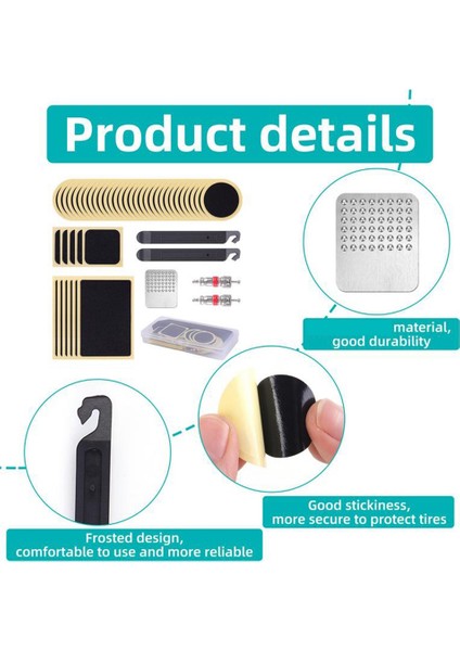 46 Parça Lastik Yama Seti Kendinden Yapışkanlı Yamalar Metal Raspa ve Kol Seti Taşınabilir Açık Hava Bisiklet Lastiği Tamir Aletleri (Yurt Dışından) fiyatları