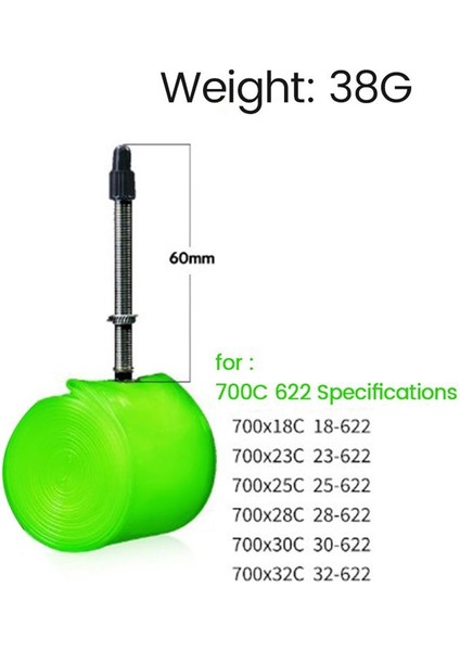 Iç Lastik Yol Bisikleti Tpu Lastik Uzunluğu Fransız Valf Iç Lastik 60MM (Yurt Dışından) fiyatları