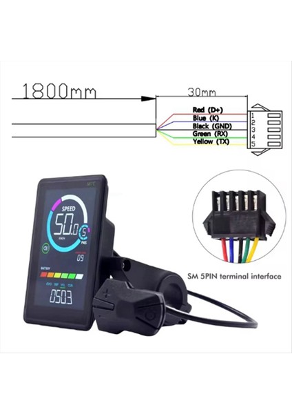 USB Uart ile 24V-60V M7C-2 E-Bisiklet LCD Renkli Ekran Ölçer (Yurt Dışından) indirimleri