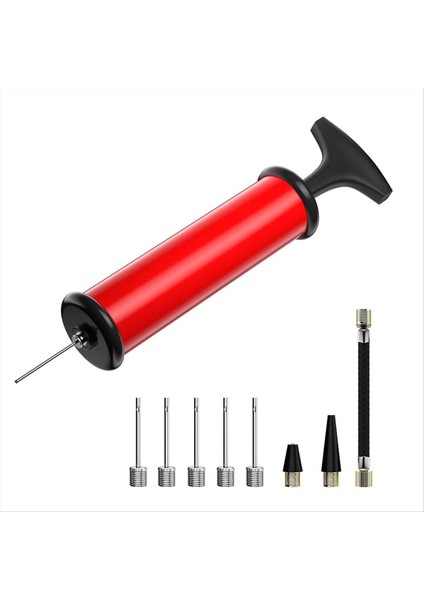 5 Iğne, Nozul ve Hortumlu Spor Topu Pompası Seti - Taşınabilir Itmeli (Yurt Dışından)