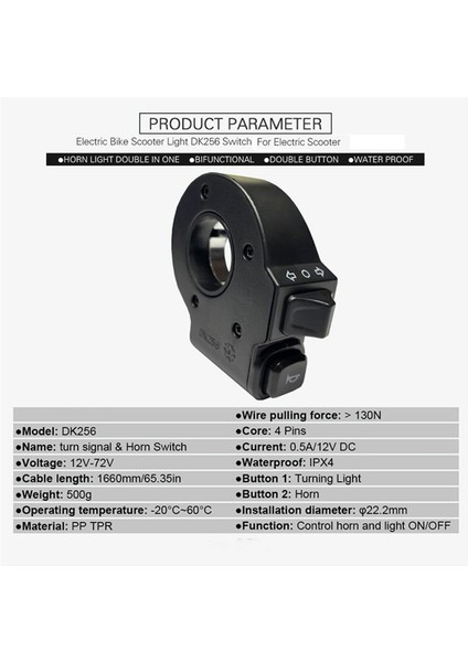 Ebike 2'si 1 Arada Korna Dönüş Sinyali Anahtarı Düğmesi (Yurt Dışından) fırsatları
