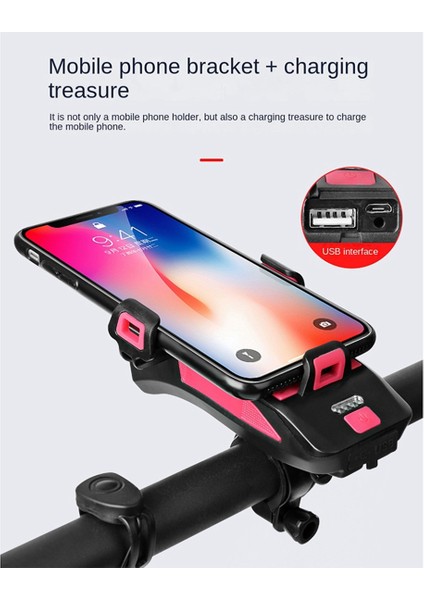 2000 Mah Bisiklet Işığı Cep Telefonu Tutucu Bisiklet Ön Işığı Cep Telefonu Tutucu Güç Bankası Hoparlör Işığı Siyah (Yurt Dışından) modelleri