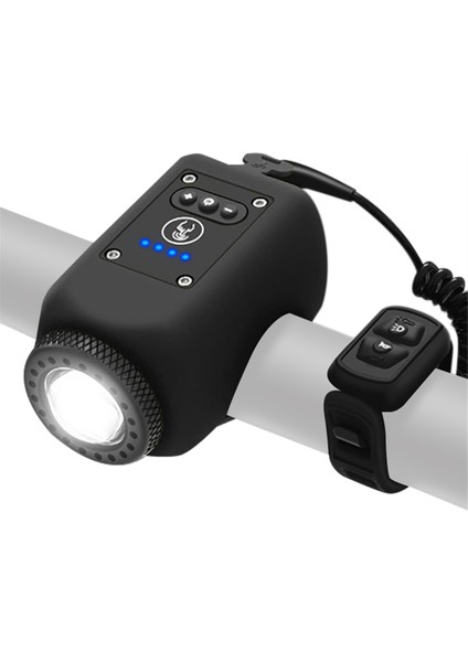 Gece Sürüşü Için 2'si 1 Arada Bisiklet Lambası ve Kornası Seti, Gece Bisikleti El Feneri Aksesuarları, 4 Işık Modu, Ipx5 Siyah (Yurt Dışından)