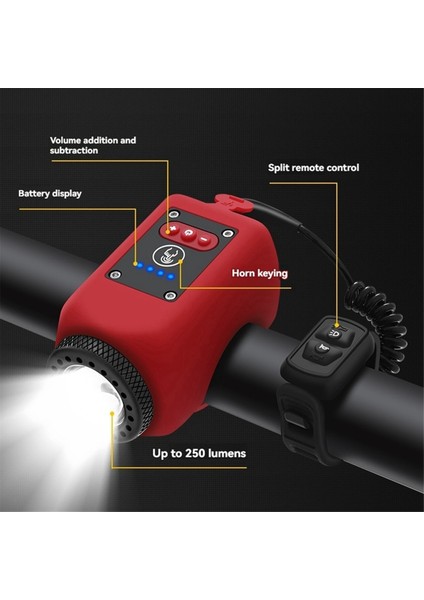 Gece Sürüşü Için 2'si 1 Arada Bisiklet Lambası ve Kornası Seti, Gece Bisikleti El Feneri Aksesuarları, 4 Işık Modu, Ipx5 Siyah (Yurt Dışından) fiyatları