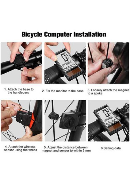 Westbıkıng Bisiklet Bilgisayarı Kablosuz Su Geçirmez Bisiklet Hız Göstergesi Kilometre Sayacı Bisiklet Aksesuarları LCD Ekranlı Beyaz Işık (Yurt Dışından)