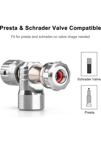 Gewage Co2 Bisiklet Lastiği Şişirme Cihazı - Co2 Bisiklet Pompası Presta Valfi, Kırmızı (Yurt Dışından) fiyatları