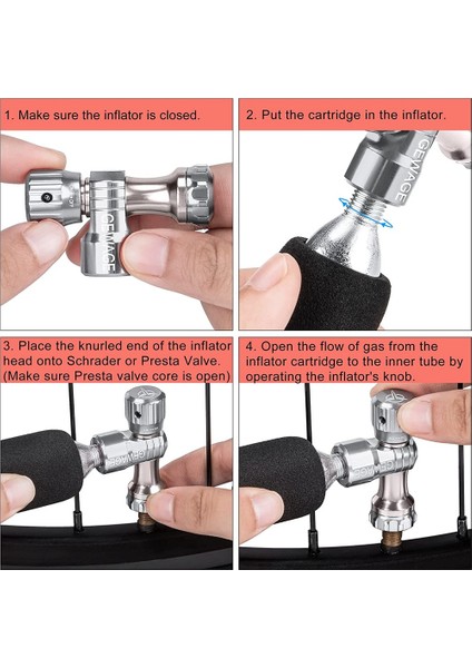 Gewage Co2 Bisiklet Lastiği Şişirme Cihazı - Co2 Bisiklet Pompası Presta Valfi, Kırmızı (Yurt Dışından) indirimleri