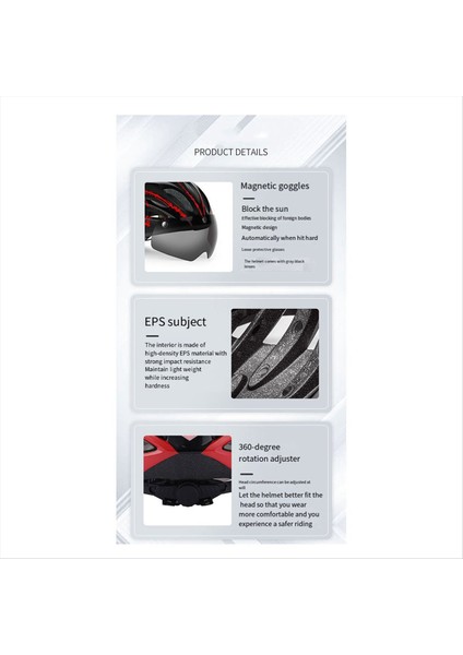 Erkekler ve Kadınlar Için Ayarlanabilir Arka Lambası Gözlüklü Bisiklet Kaskı, Siyah (Yurt Dışından) fırsatları