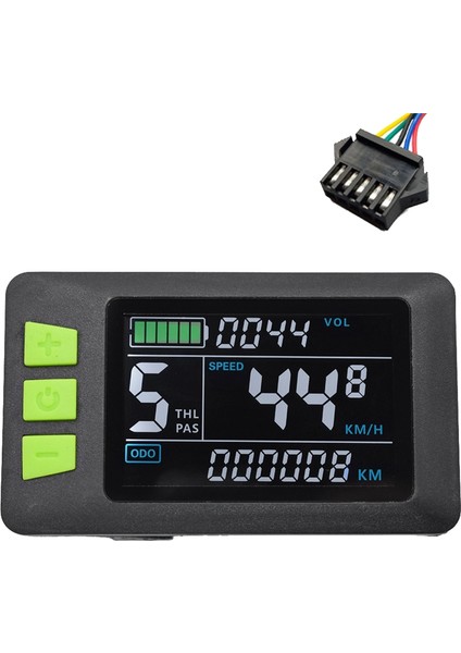 P3C LCD Ekran Gösterge Paneli Ölçer Renkli Ekran 24V-60V Elektrikli Bisiklet Ölçeri Elektrikli Scooter Için (Sm Fiş 5pın) (Yurt Dışından)