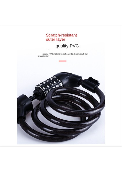 Bisiklet Kilitleri, Elektrikli Bisiklet Beş Haneli Şifreli Kilitler, Kırmızı (Yurt Dışından) fiyatları