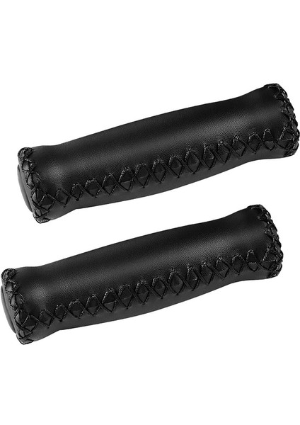 Bisiklet Gidon Tutacakları, El Dikişli Retro Bisiklet Tutacakları, Siyah (Yurt Dışından)