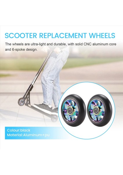 2 Adet 100MM Scooter Yedek Tekerlekleri Rulmanlı Akrobasi Scooter'ı (Yurt Dışından) fırsatları