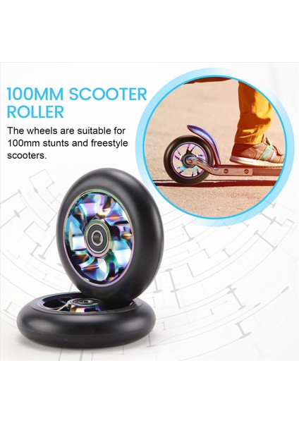 2 Adet 100MM Scooter Yedek Tekerlekleri Rulmanlı Akrobasi Scooter'ı (Yurt Dışından) indirimleri