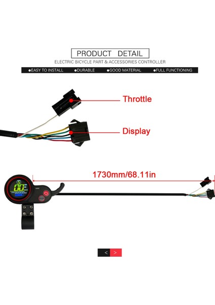 LCD Ekranlı 36V 48V 500W/750W 22A Elektrikli Bisiklet Kontrol Cihazı (Yurt Dışından) modelleri