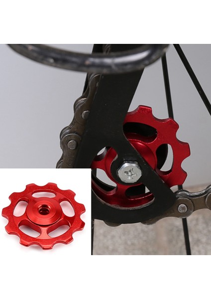 1 Set 11T Bisiklet Alüminyum Alaşımlı Rulman Tekerlek Vites Kasnakları - Kırmızı (Yurt Dışından) fırsatları