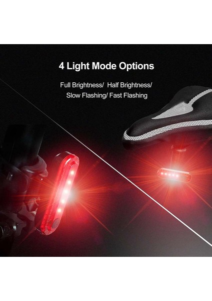 2 Adet USB Şarj Edilebilir LED Bisiklet Arka Lambası Parlak 4 Modlu Arka Bisiklet Lambası Su Geçirmez Bisiklet Arka Lambası, Kırmızı (Yurt Dışından) indirimleri