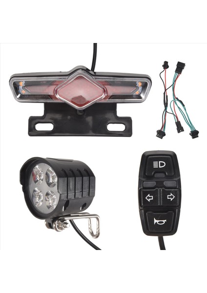 Bisiklet Ön ve Arka Işık Girişi 36V 48V 52V 60V DK336 Işık Kornası ile (Yurt Dışından) modelleri