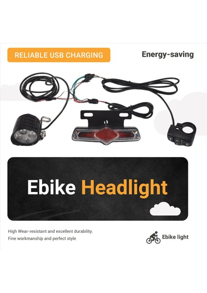 Bisiklet Ön ve Arka Işık Girişi 36V 48V 52V 60V DK336 Işık Kornası ile (Yurt Dışından) fırsatları