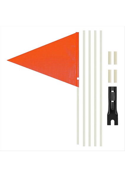 Direkli Bisiklet Güvenlik Bayrağı Yansıtıcı Bisiklet Römorku Güvenlik Bayrağı Kırmızı (Yurt Dışından)