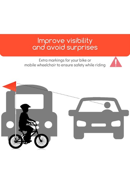 1 Set 6ft Bisiklet Güvenlik Bayrağı, Direk ve Montaj Braketi (Yurt Dışından) modelleri