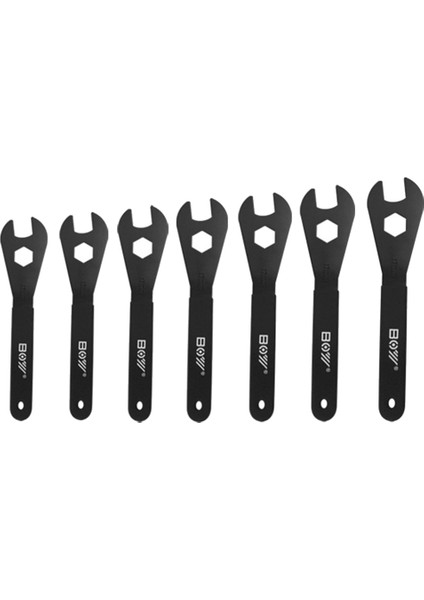 Boy 7 Adet Bisiklet Göbek Koni Anahtarı Tekerlek Aksı Pedal Anahtarı Tamir Aleti 13-19 mm Bisiklet Kafası Açık Koni Anahtarı Anahtarı (Yurt Dışından)