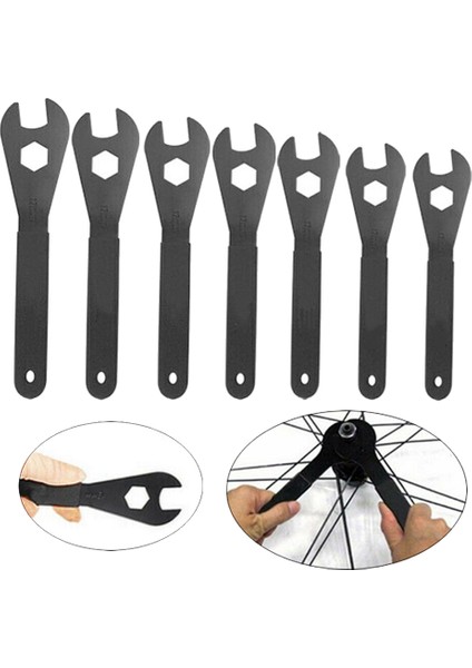 Boy 7 Adet Bisiklet Göbek Koni Anahtarı Tekerlek Aksı Pedal Anahtarı Tamir Aleti 13-19 mm Bisiklet Kafası Açık Koni Anahtarı Anahtarı (Yurt Dışından) fiyatları