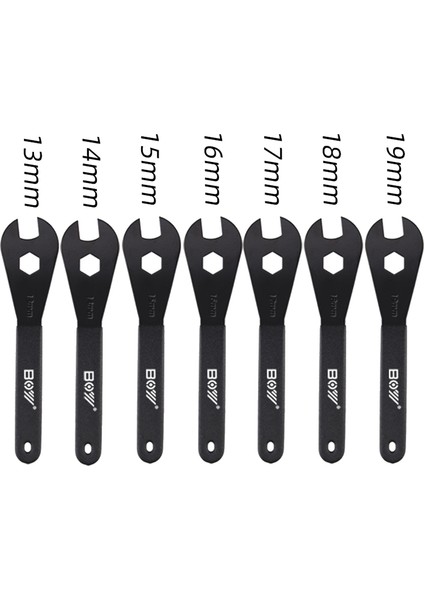 Boy 7 Adet Bisiklet Göbek Koni Anahtarı Tekerlek Aksı Pedal Anahtarı Tamir Aleti 13-19 mm Bisiklet Kafası Açık Koni Anahtarı Anahtarı (Yurt Dışından) fırsatları