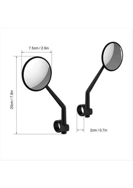 Evrensel Scooter Dikiz Aynası, 360° Dönebilen Güvenlik Aynası 1 Çift (Yurt Dışından) modelleri