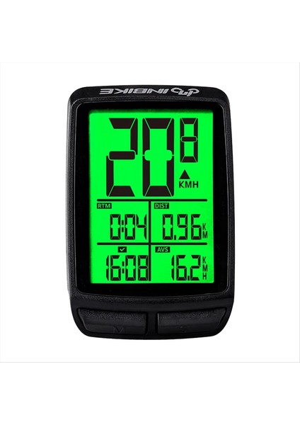 Inbıke Bisiklet Bilgisayarı Ölçer Işıklı Bisiklet Kilometre Sayacı Kablosuz (Yurt Dışından)