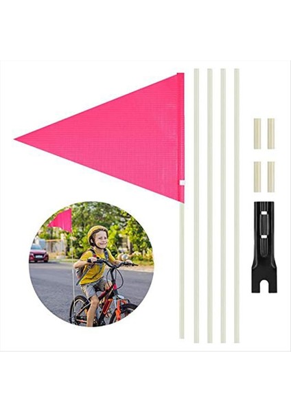 Direkli Bisiklet Güvenlik Bayrağı Yansıtıcı Bisiklet Römork Güvenlik Bayrağı Pembe (Yurt Dışından) fiyatları