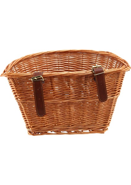 Retro, El Yapımı, Deri Kayışlı Hasır Bisiklet Ön Sepeti (Yurt Dışından) fırsatları