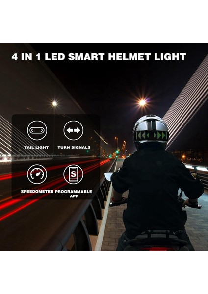 LED Akıllı Bisiklet Kaskı Arka Lambası, Motosiklet Kaskı Lambası (Yurt Dışından) indirimleri