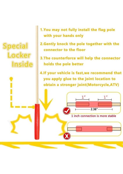 Direkli Bisiklet Güvenlik Bayrağı, Yırtılmaya Dayanıklı Su Geçirmez Güvenlik Bayrakları (Yurt Dışından) modelleri