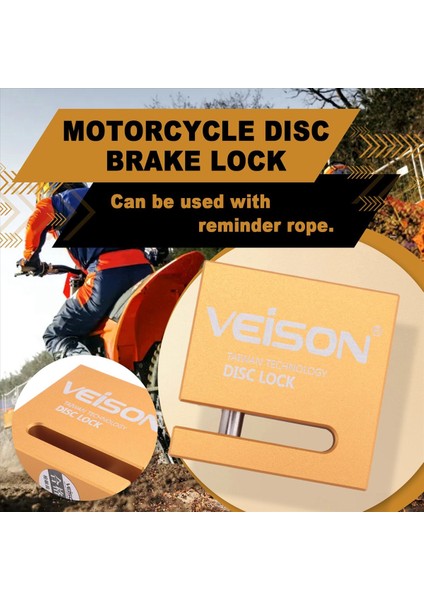 Veison 6mm Motosiklet Disk Fren Kilidi Güvenlik Hırsızlığa Karşı Altın (Yurt Dışından) fırsatları