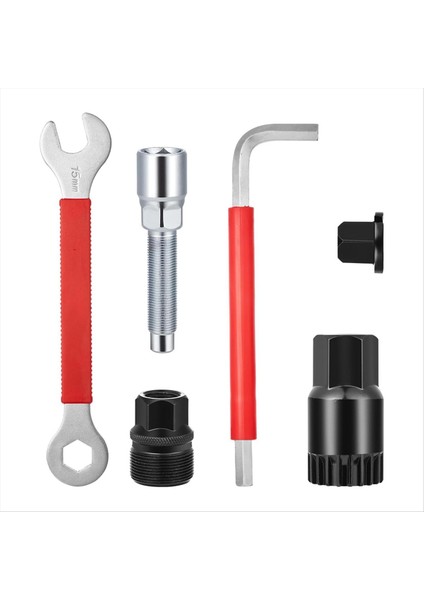 7'si 1 Arada Çok Işlevli Bisiklet Tamir Takımı, Bisiklet Krank Kolu Sökücü (Yurt Dışından)