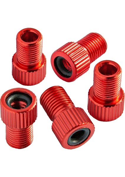 5 Parçalı Alüminyum Alaşımlı Bisiklet Valfi Adaptörü Bisiklet Iç Lastik Kapakları Kırmızı (Yurt Dışından)
