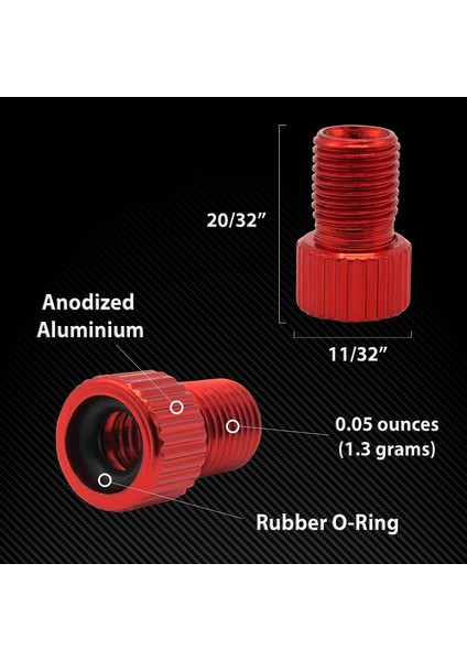 5 Parçalı Alüminyum Alaşımlı Bisiklet Valfi Adaptörü Bisiklet Iç Lastik Kapakları Kırmızı (Yurt Dışından) fiyatları