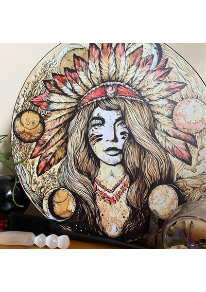 Davul Çubuklu Hint Davulu, Ruhsal Şifa, Çakra Dengeleme, Yansıma, Meditasyon Çerçevesi (Yurt Dışından) fırsatları