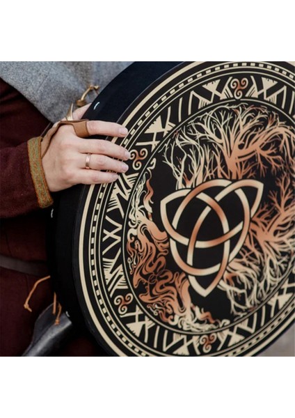 Davul Çubuklu Hint Davulu, Ruhsal Şifa, Çakra Dengeleme, Yansıma, Meditasyon Çerçevesi (Yurt Dışından) indirimleri