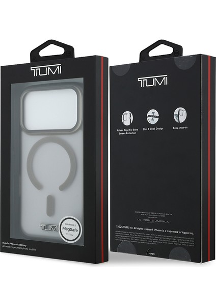 iPhone 17 Pro Uyumlu Kılıf Tumı Orjinal Lisanslı M-Safe Şarj Özellikli Buzlu Transparan Kapak Haki