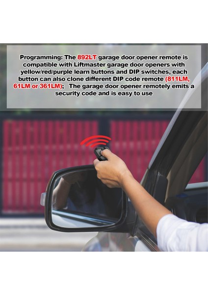 892LT Garaj Kapısı Açma Kumandası, Iki Düğmeli + 2.0 Öğrenme Uzaktan Kumandası 972LM 372LM 62LM 974LM Uzaktan Kumanda 2'li Paketin Yerini Alır (Yurt Dışından) modelleri