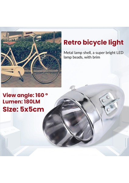 Bisiklet Şapkası Ön Işık Retro Farlar Metal Gümüş 6led Su Geçirmez (Yurt Dışından) fırsatları