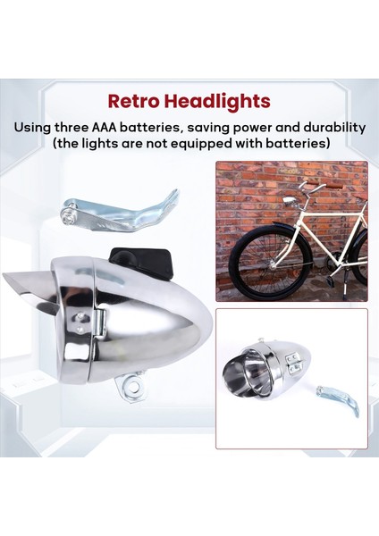 Bisiklet Şapkası Ön Işık Retro Farlar Metal Gümüş 6led Su Geçirmez (Yurt Dışından) indirimleri