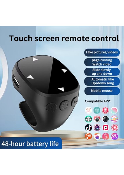 Akıllı Parmak Ucu Halkalı Uzaktan Kumanda Kablosuz Bluetooth B (Yurt Dışından) indirimleri