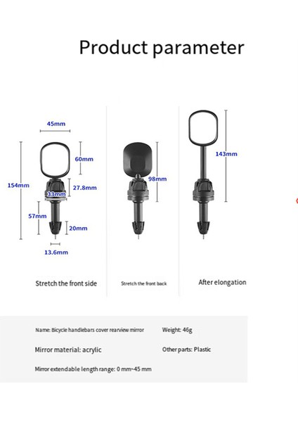 Bisiklet Dikiz Aynası Dışbükey Görüş Alanı 360 Derece Dönebilen Güvenlik Dağ Bisikleti Sürüş Dikiz Aynası (Yurt Dışından) indirimleri