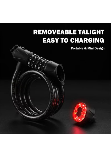 Işıklı Bisiklet Kilidi 5 Haneli Güvenlik Şifreli Bisiklet Kilidi Sarı (Yurt Dışından) modelleri