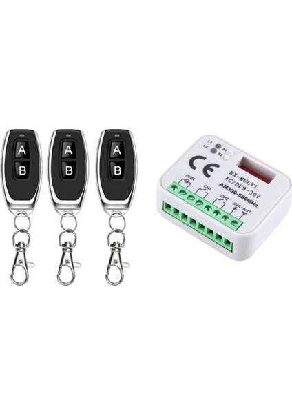 Evrensel Garaj Kapısı Açma Anahtarı 3 Uzaktan Kumandalı Rx Çoklu Frekans 300-868MHZ Alıcı 9-30V 2ch Röle Modülü (Yurt Dışından)