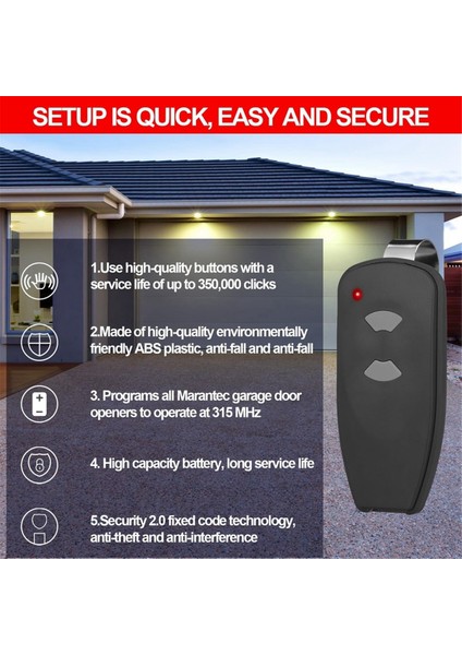 M3-2312, M4500E, M4700E, DC3700, DC2500 Için 2 Düğmeli Uzaktan Kumanda 315MHZ Garaj Kapısı Açacağı Uzaktan Kumandaları, 3 Paket (Yurt Dışından) indirimleri