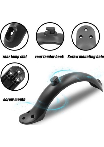 Xiaomi M365 ve 1s Elektrikli Scooter Için Arka Lambalı Çamurluk Yedek Parça Tamiri, Kancalı Çamurluk Parçaları (Yurt Dışından) fırsatları